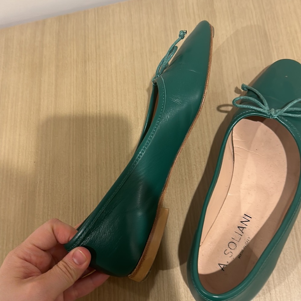 A. Soliani Teal Women's Loafers - Picture 6 of 8